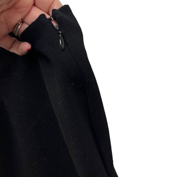 NY Collection Black Knit Pencil Skirt with Ruffle Detail - Picture 5 of 8